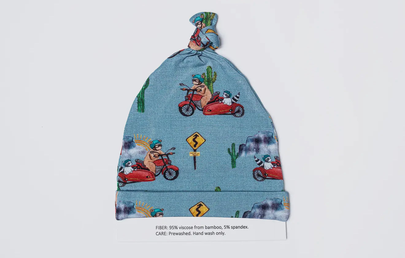 The Petite Giraffe bamboo knotted gown & hat bundle