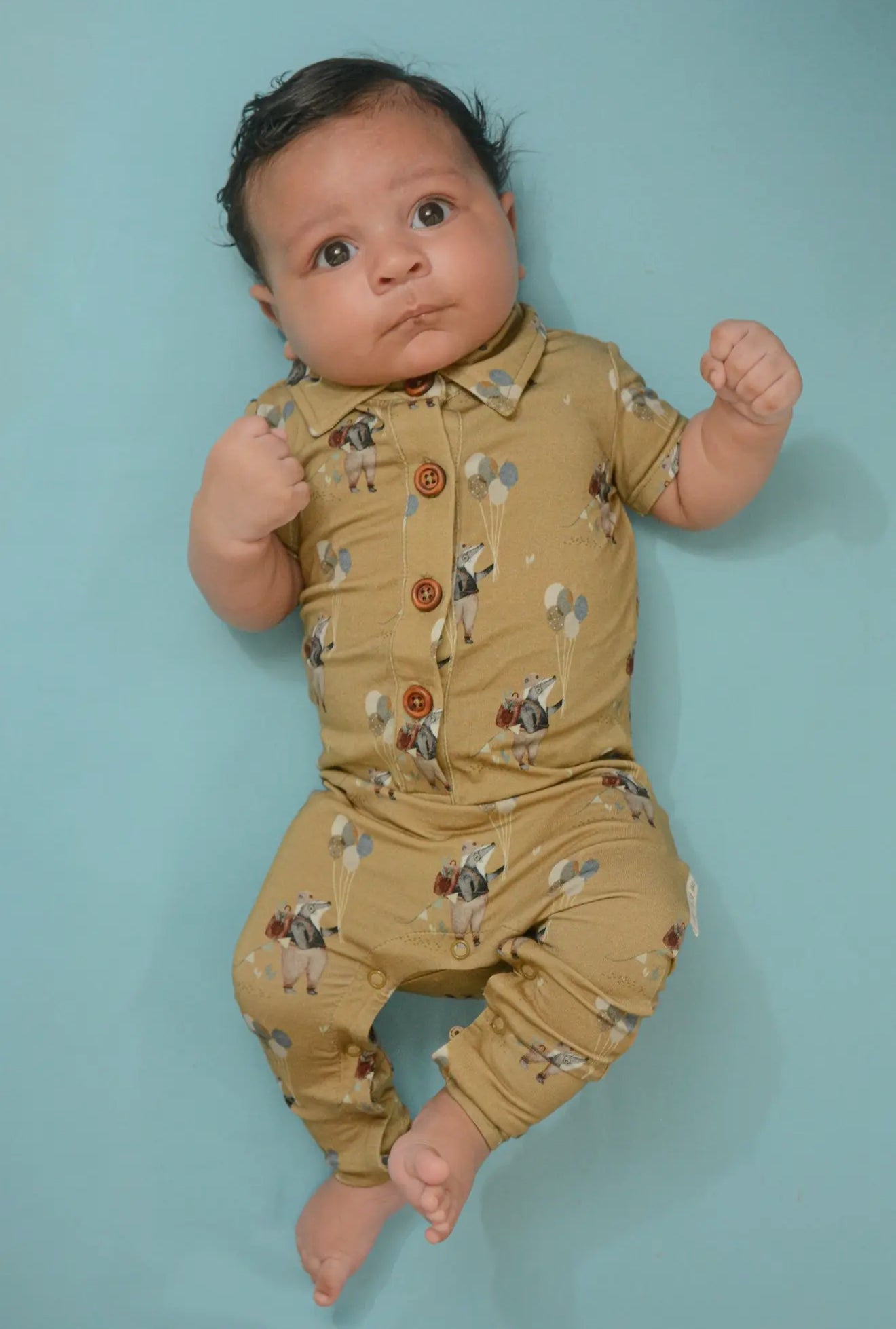 The Petite Giraffe bamboo long polo romper