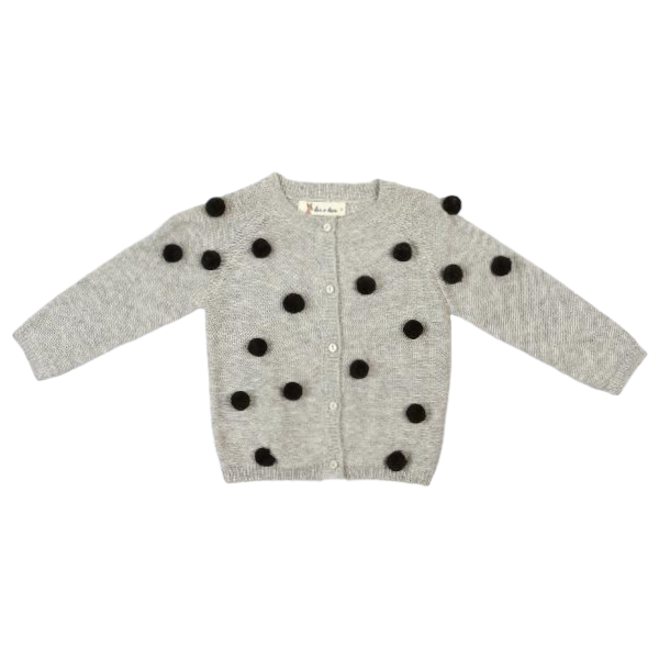 Pom Pom Wooly Cardigan (2 Colors)