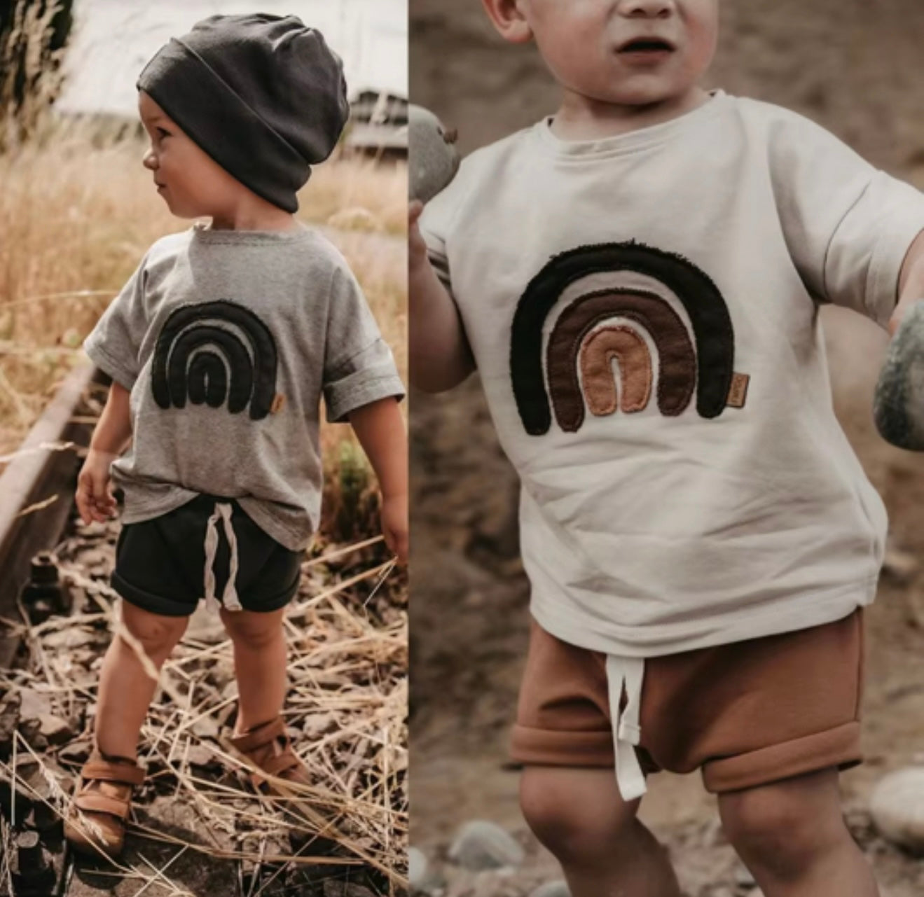 Boy Rainbow shirt and short set
